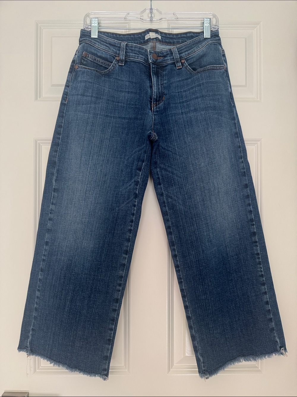 Eileen Fisher classic five pocket straight wide leg jeans 8P